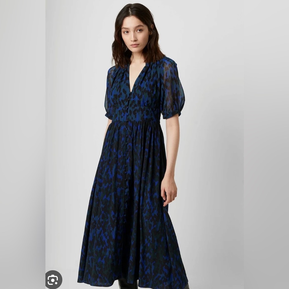 FRENCH CONNECTION MIDI TEA DRESS in animal print